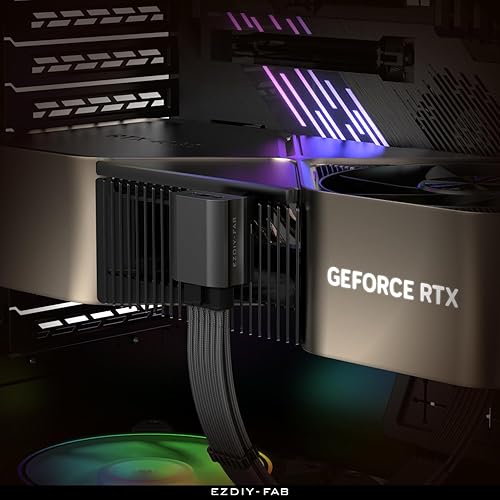 Miniatura 7 de EZDIY-FAB 12VHPWR Adaptador de corriente de conector de ángulo de 12+4 pines para tarjeta gráfica de la serie RTX40 ', compatible con salida de 600