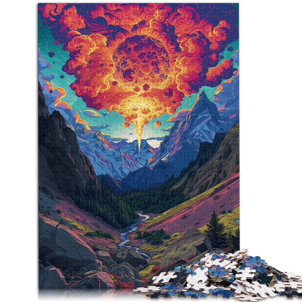 Gioco di puzzle arte del paesaggio psichedelico 1000 pezzi per adulti Puzzle difficili in legno puzzle decorazione per la casa puzzle 1000 pezzi (50 x 75 cm