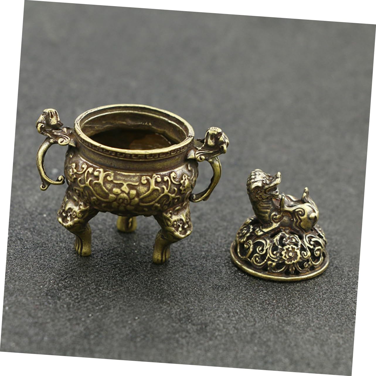 Alipis 2 STK Antiker Weihrauchbrenner Aus Messing Weihrauchbrenner-Ornament Aus Messing Schmuck Exquisites Weihrauchdekor Räuchergefäß Brown Kupfer