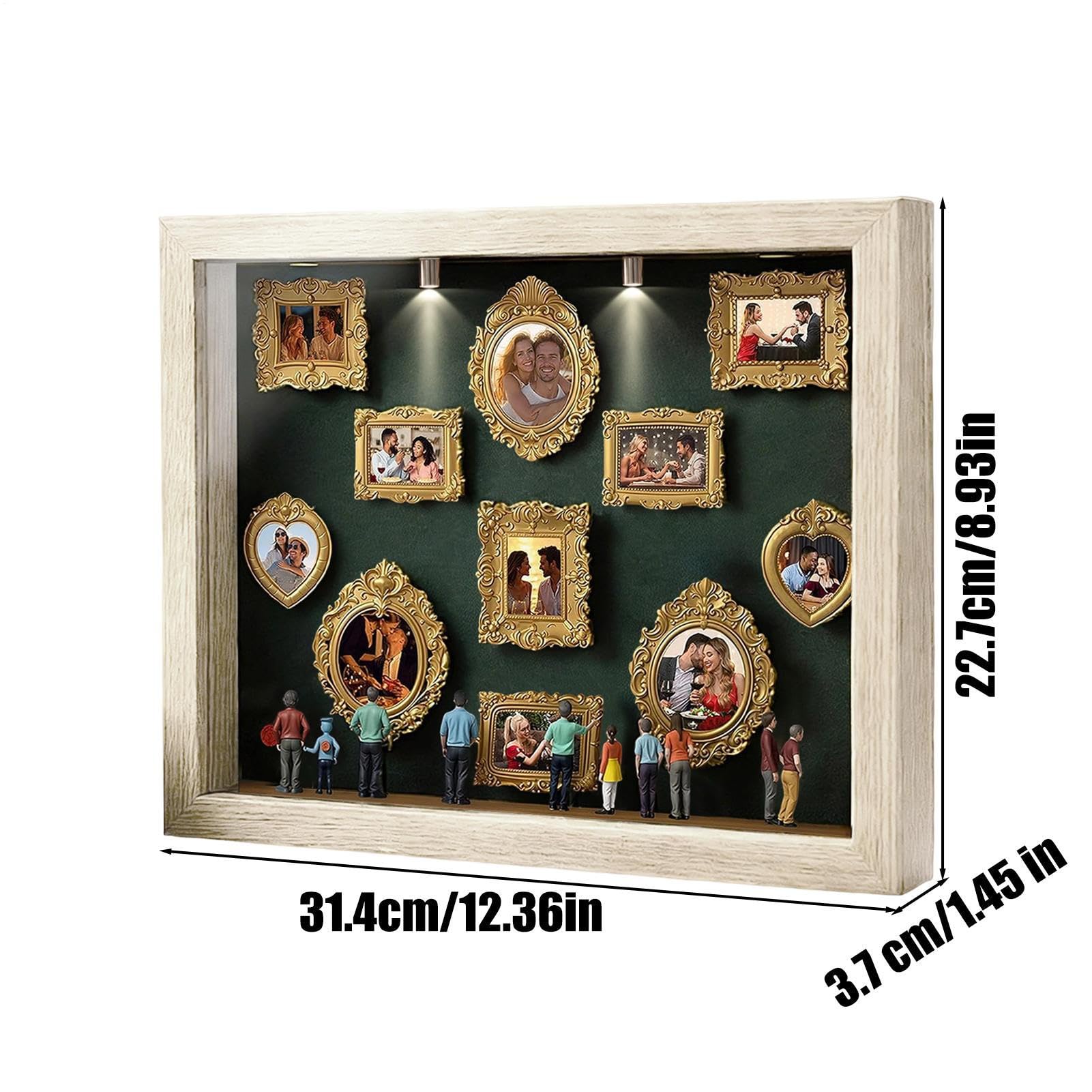 Mini Cajas De Silueta De Museo De Bricolaje Mini Cajas De Silueta De Museo Con Marcos Y Figuras Doradas Kit De Exhibición De Recuerdos Creativos Para Aniversarios Bodas Cumpleaños