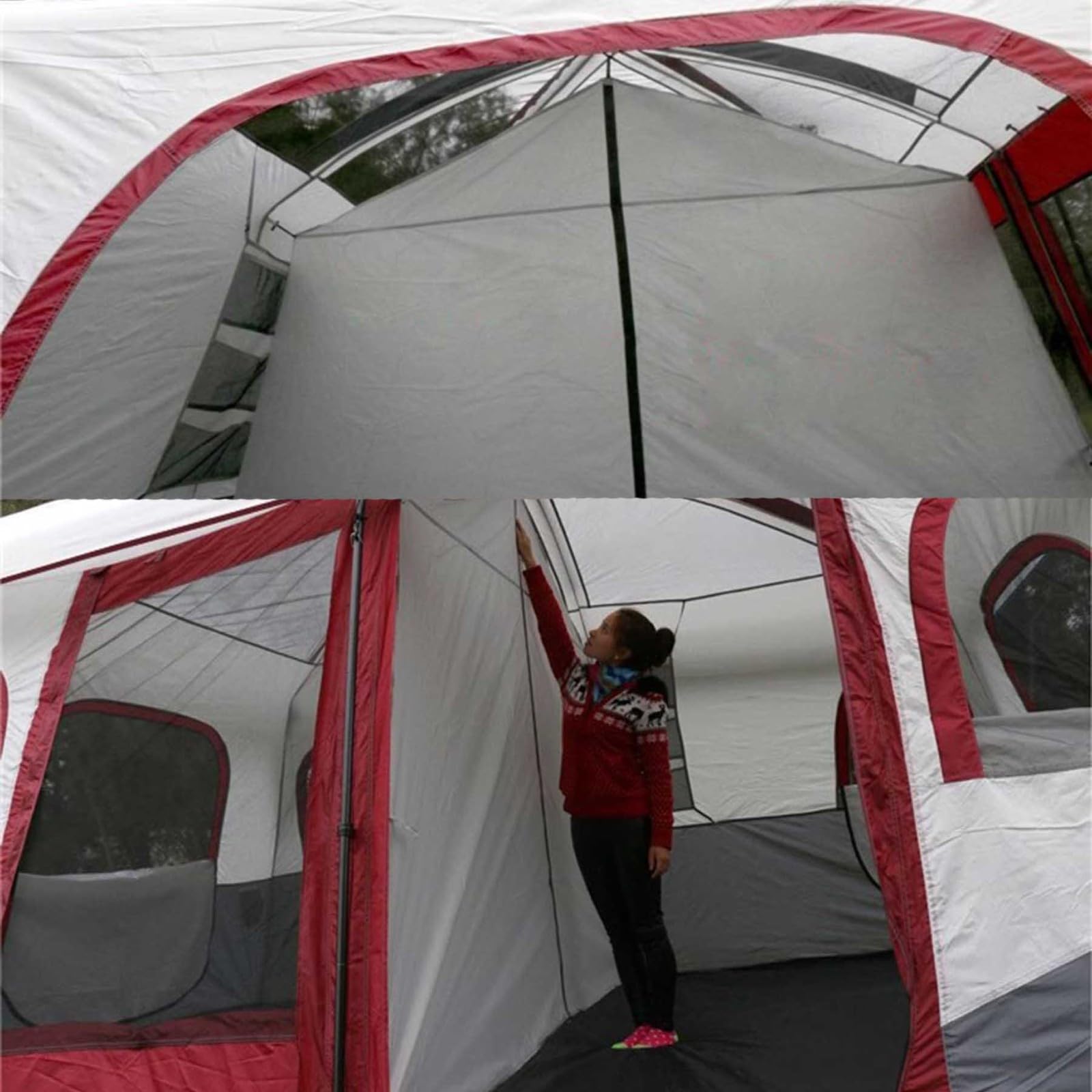 Tenda da Campeggio per 8-15 Persone Tende e Rifugi Tenda Famiglie 2 Camere da Letto Tenda Grande Tende da Esterno 15 Persone Tenda da Campeggio Impermeabile Telo di Fondo Cucito 8~15