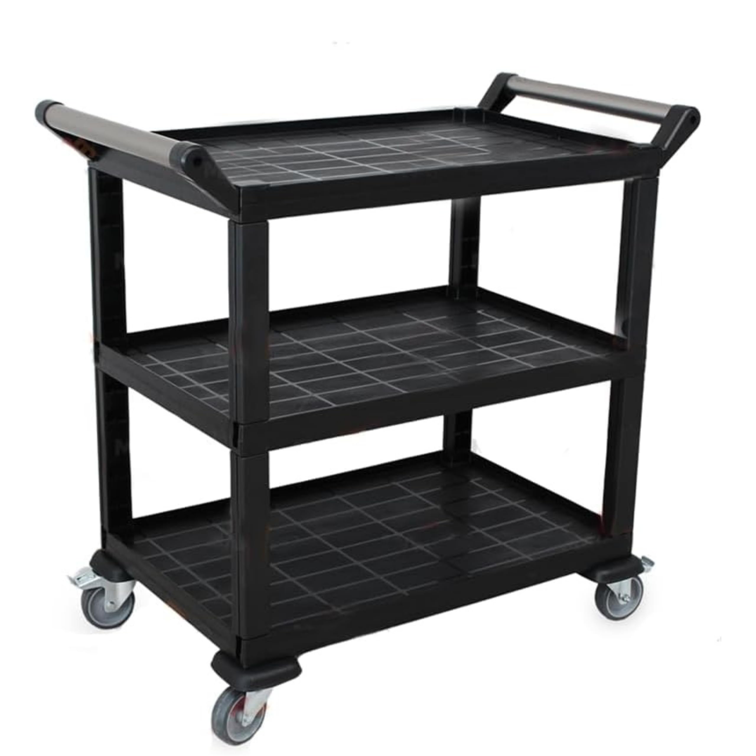 Carro De Servicio De 3 Niveles - Carrito Auxiliar Con Ruedas Para Cocina, Hostelería Y Hogar - Capacidad De Carga De 70 Kg Por Estante, Fácil Limpieza, Montaje Rápido, Material Resistente De Polipropi