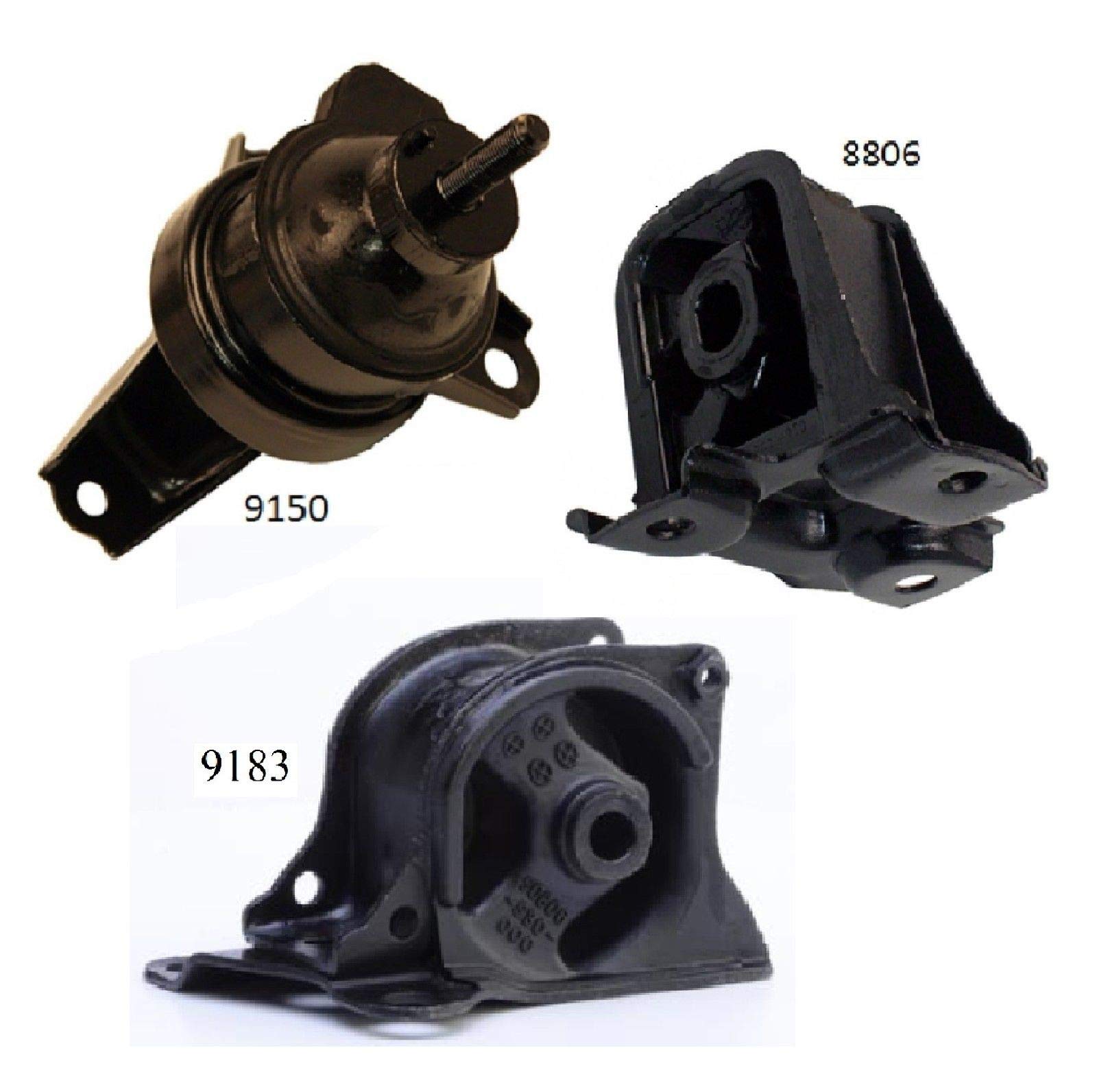 8USAUTO3 PCS Front Motor & Trans Mount FIT 1997-2001 Honda Prelude 2.2L