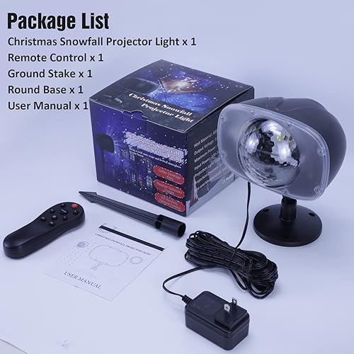 Miniatura 7 de Proyector de luz de Navidad, para interiores y exteriores, proyector de luces con control remoto, lámpara giratoria para Halloween, Navidad, boda,