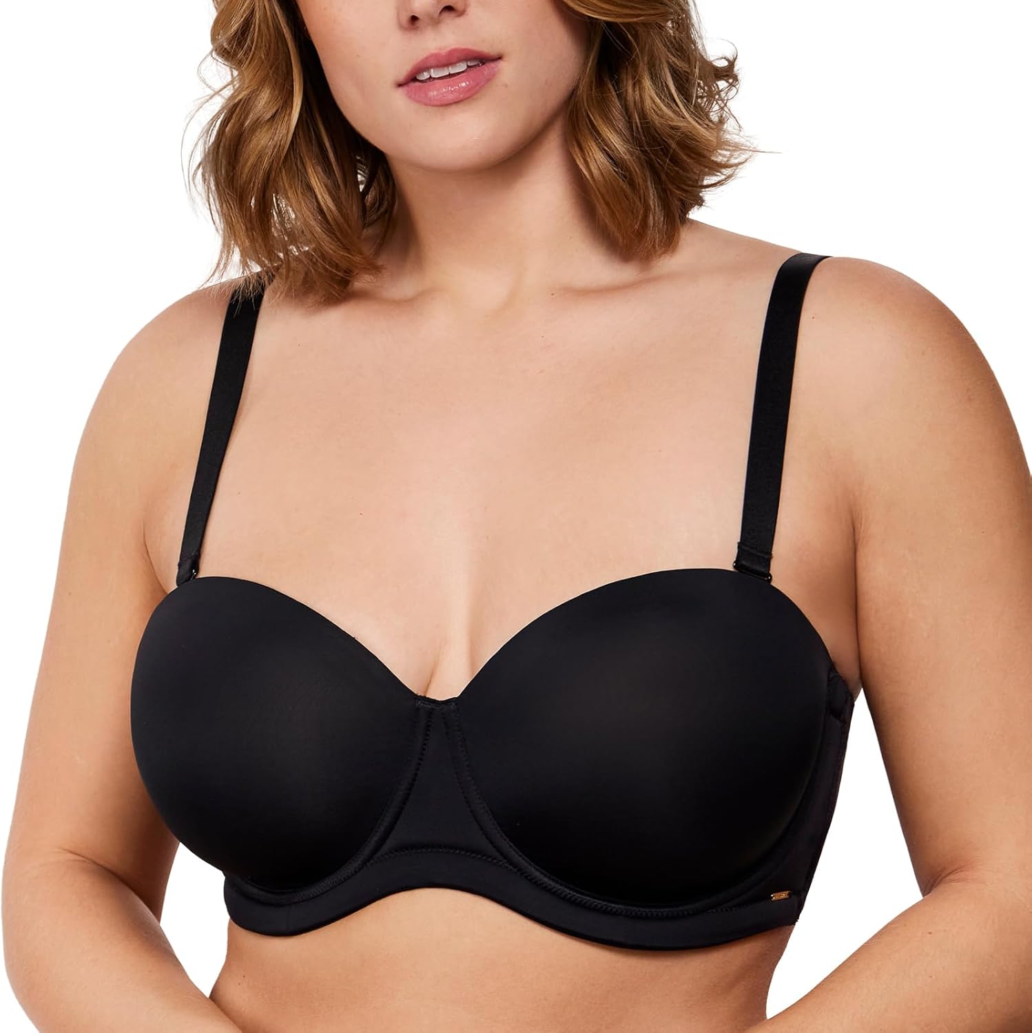 HSIA Strapless Bras for Women Large Bust Non Slip Full Coverage Underwire Supportive Multiway Strapless Bra Plus Size Black - Image 4