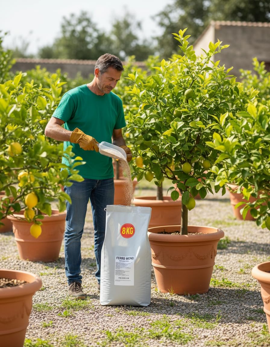 Solfato di Ferro monoidrato, Busta da 8 kg, Ideale per coltivazioni Bio