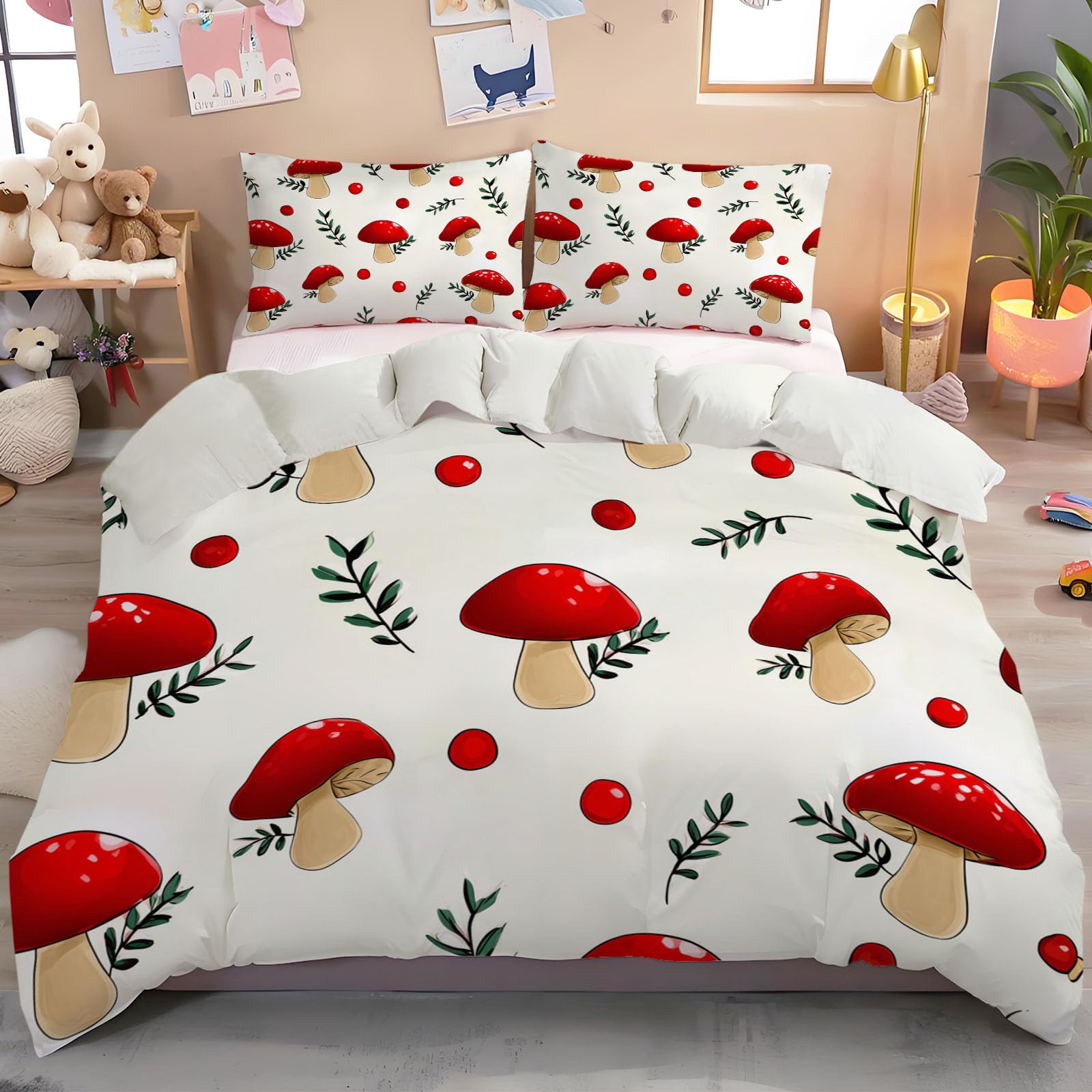 Housse de couette 200x200cm microfibre douce avec fermeture éclair et taies d'oreiller