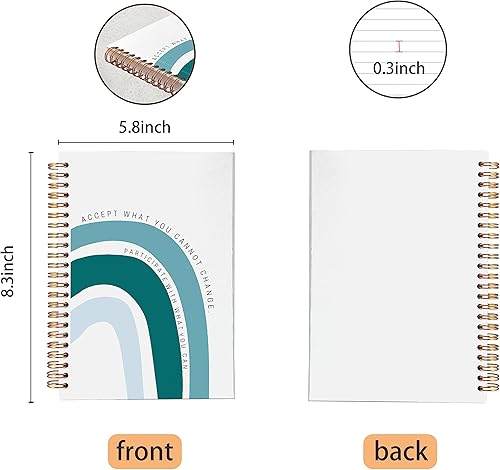 Miniatura 5 de VNWEK Radical Acceptance Mental Health Mindfulness - Cuaderno de espiral azul arcoíris de 5.5 x 8.3 pulgadas, cuaderno de espiral de tapa dura con