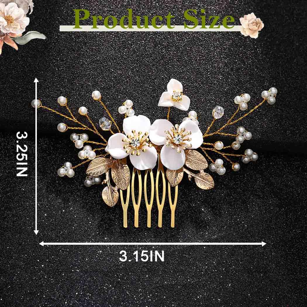 JAKAWIN Flower Bridal Hair Comb Gold Hair Clip Wedding Hair Accessories image 4