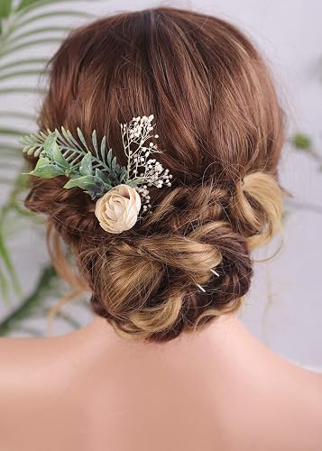 Aimimier Bridal Flower Hair Pins Handmade Rustic Wedding Hair Piece