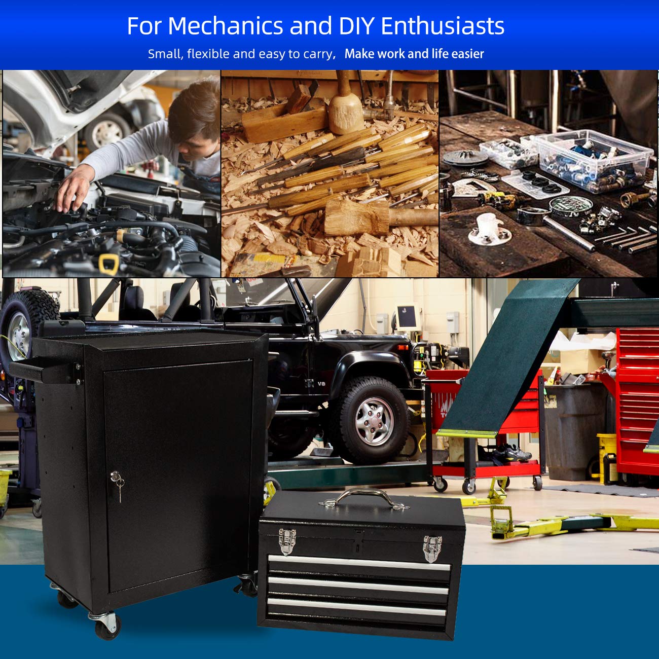 Tool Chest&Tool Box,Rolling Tool Chest,Tool with 4 Wheels,Tool