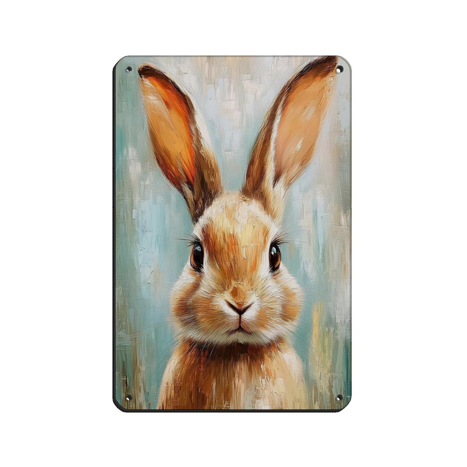 Spring Bunny Rabbit, Vintage Spring Decor Tin Sign Vintage Metal Pub Club Cafe Bar Home Wall Art Decoration Poster Retro 8x12inch(20x30cm)