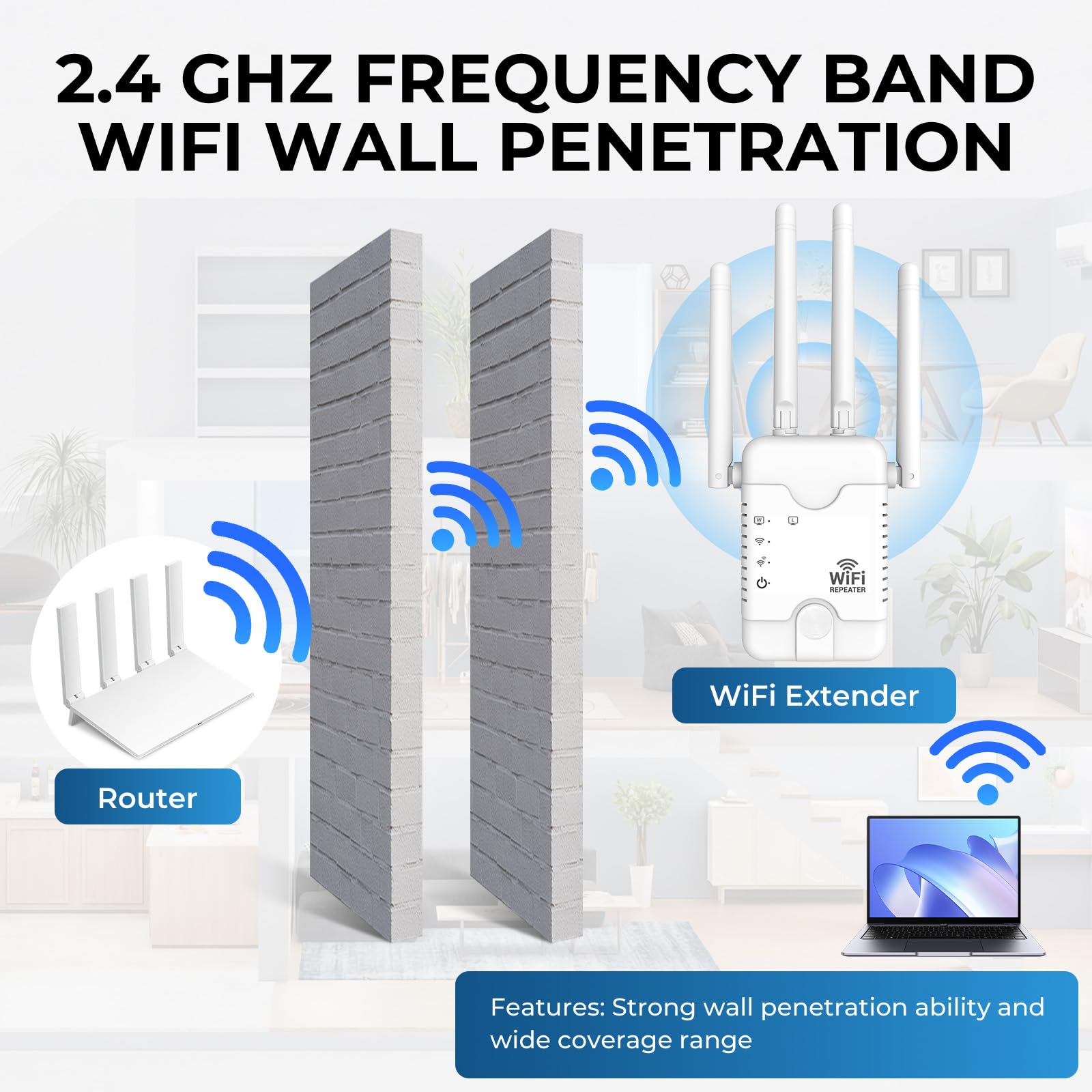 2026 WiFi Extender Signal Booster for Home, WiFi Repeater Signal Amplifier Long Range Extension Internet Signal, Extend and Expand the Coverage Range of WiFi, Supporting 99% of Device — view 7