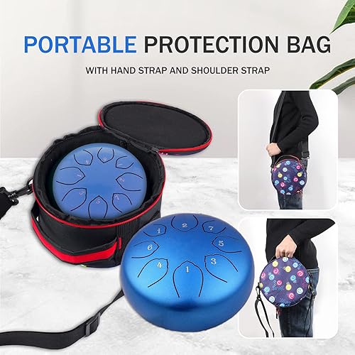 Miniatura 4 de Tambor de lengua de acero para niños juego de tambores musicales de metal de 6 pulgadas, 8 notas, tecla C para meditación, yoga, educación,