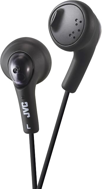 JVC Gumy In-Ear Wired Headphones Earphones Compatible with iPod, iPhone, Samsung - Black