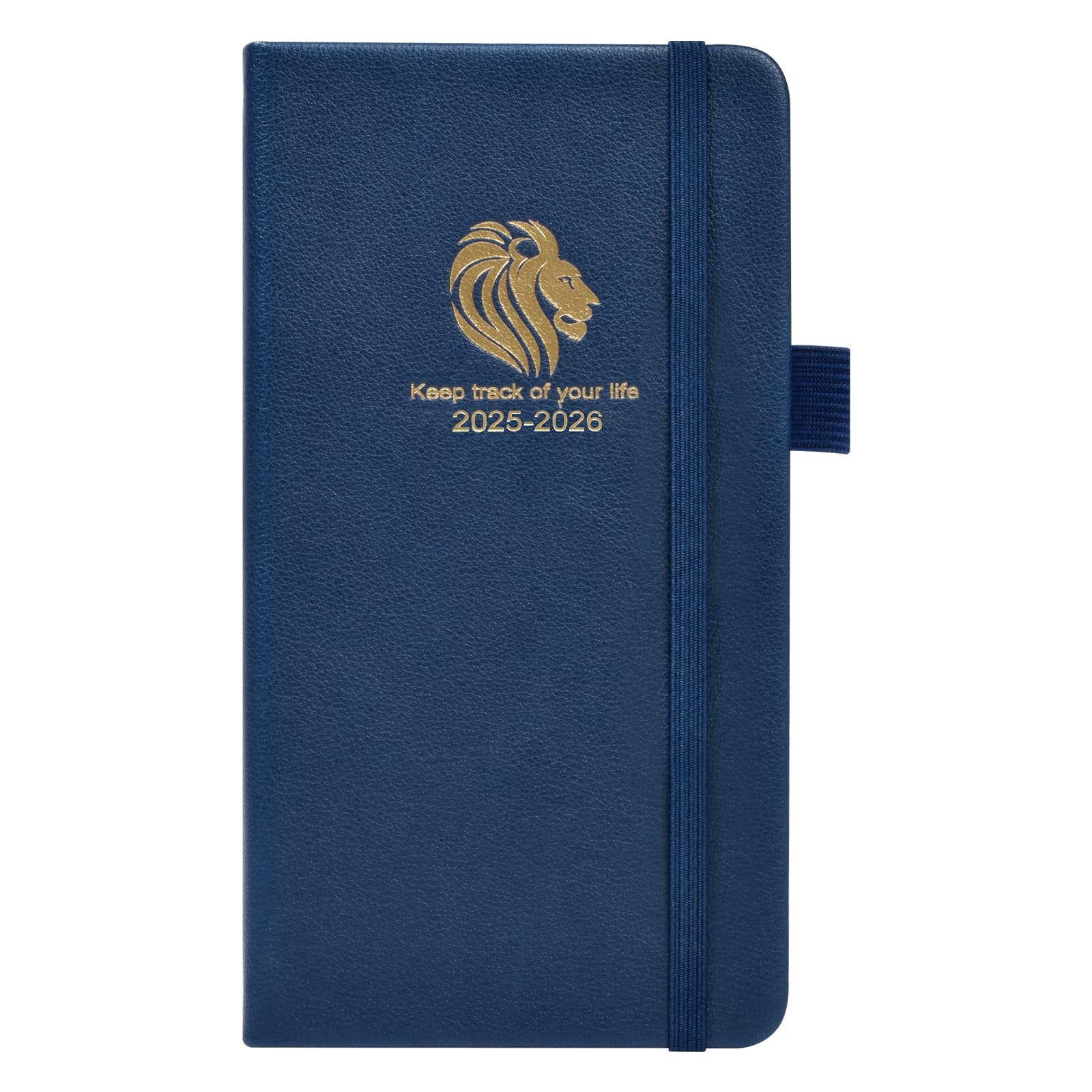 Pocket Planner 2025-2026 Weekly and Monthly, 18 Months Pocket Calendar, Jan. 2025 - Jun. 2026, Weekly & Daily Appointment Book, Calendar 2025, Leather Cover-(6.7 X 3.7" Blue)