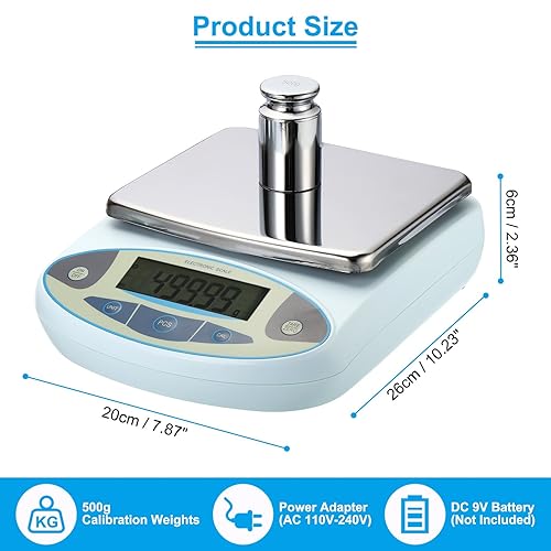 Miniatura 2 de PATIKIL Báscula de laboratorio de 35.27 oz x 0.00 oz, balanza analítica electrónica de alta precisión sensible, báscula de precisión digital con