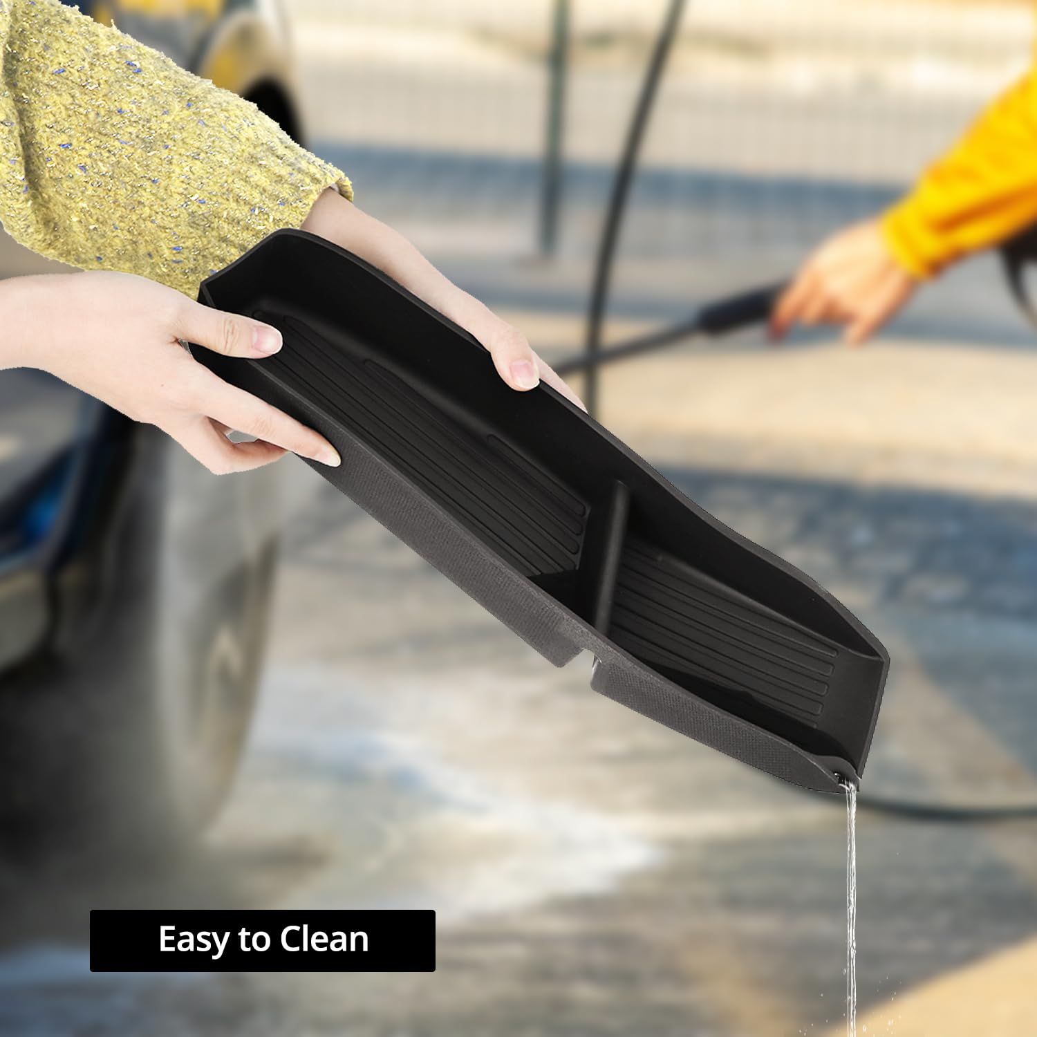 QWORK® 4 szt. Organizer do przechowywania bocznych drzwi samochodu, akcesoria samochodowe, kompatybilny z Tesla Model Y