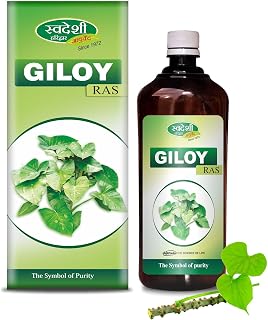 Swadeshi Ayurved Giloy Ras, Natural Immunity Booster, Fever Relief, Supports Diabetic Health, Improves Digestion & Skin Health - 500 ML Each Pack of 4