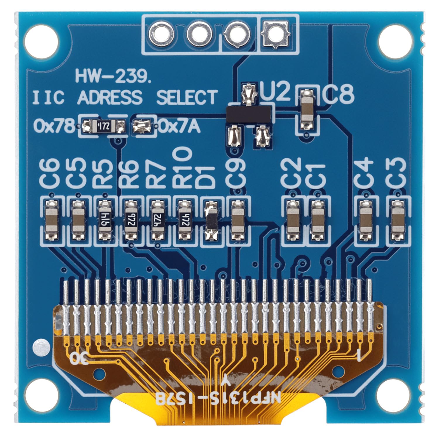 QWORK® 3-pak wyświetlacz OLED 0.96 cala IIC SSD1306 128x64 - kompatybilny z Arduino, Raspberry Pi, ESP32, niebieskie znaki