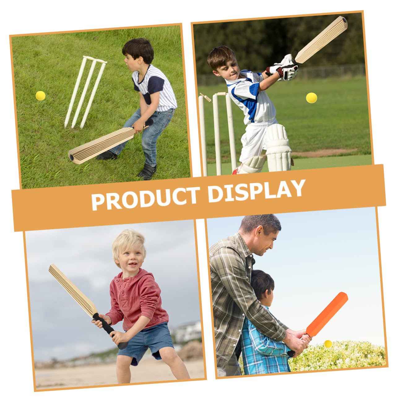 Toyvian Batte de Baseball en Plastique EVA 4Pcs Équipement d'Entraînement Sport Familial