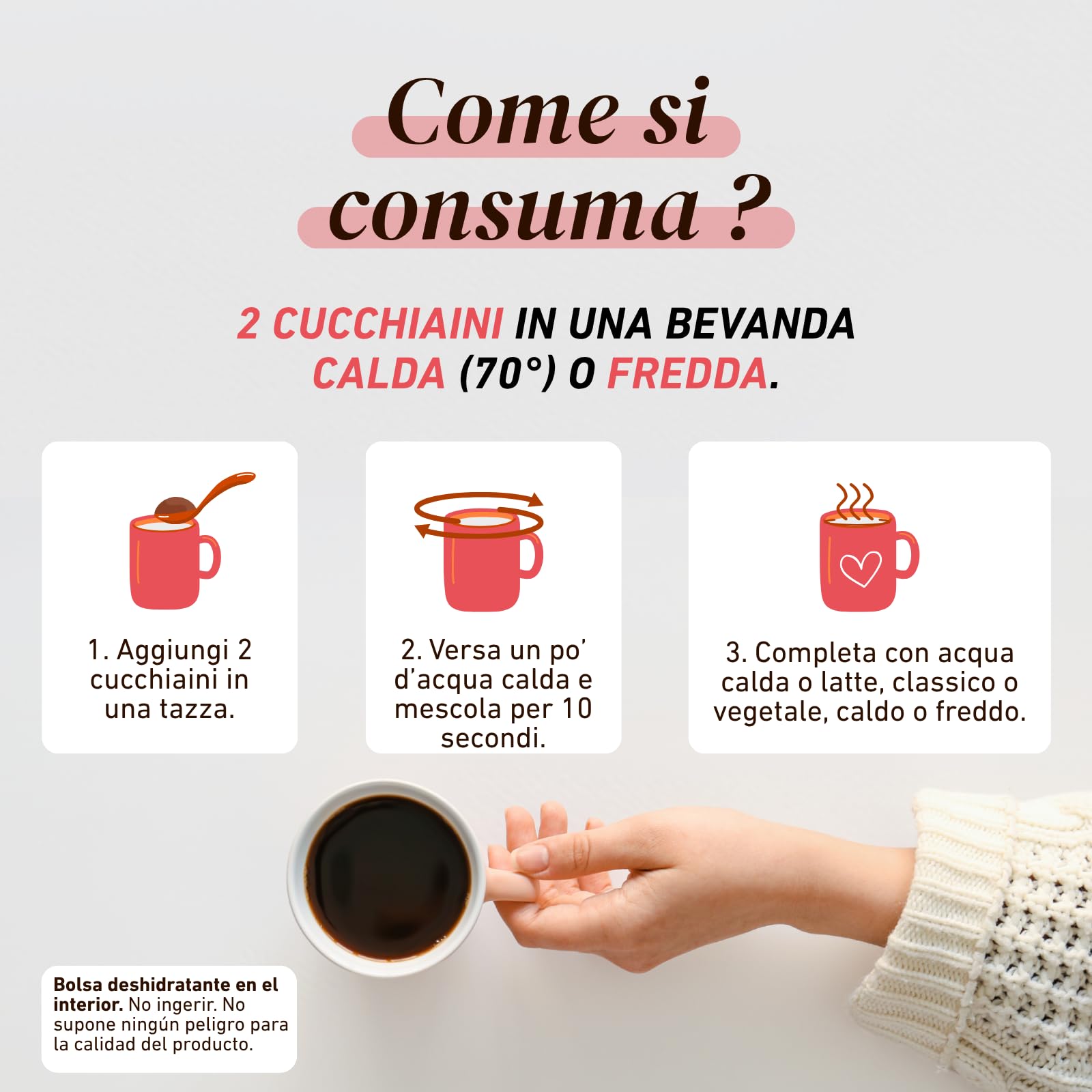 French Mush BOOST - Caffè Bio con Funghi | Caffè, Cicoria, Lion’s Mane, Chaga, Maitake & Pleurotus | Bevanda Vegetale - Senza Zuccheri Aggiunti - Prodotto in Francia - 20 Dosi