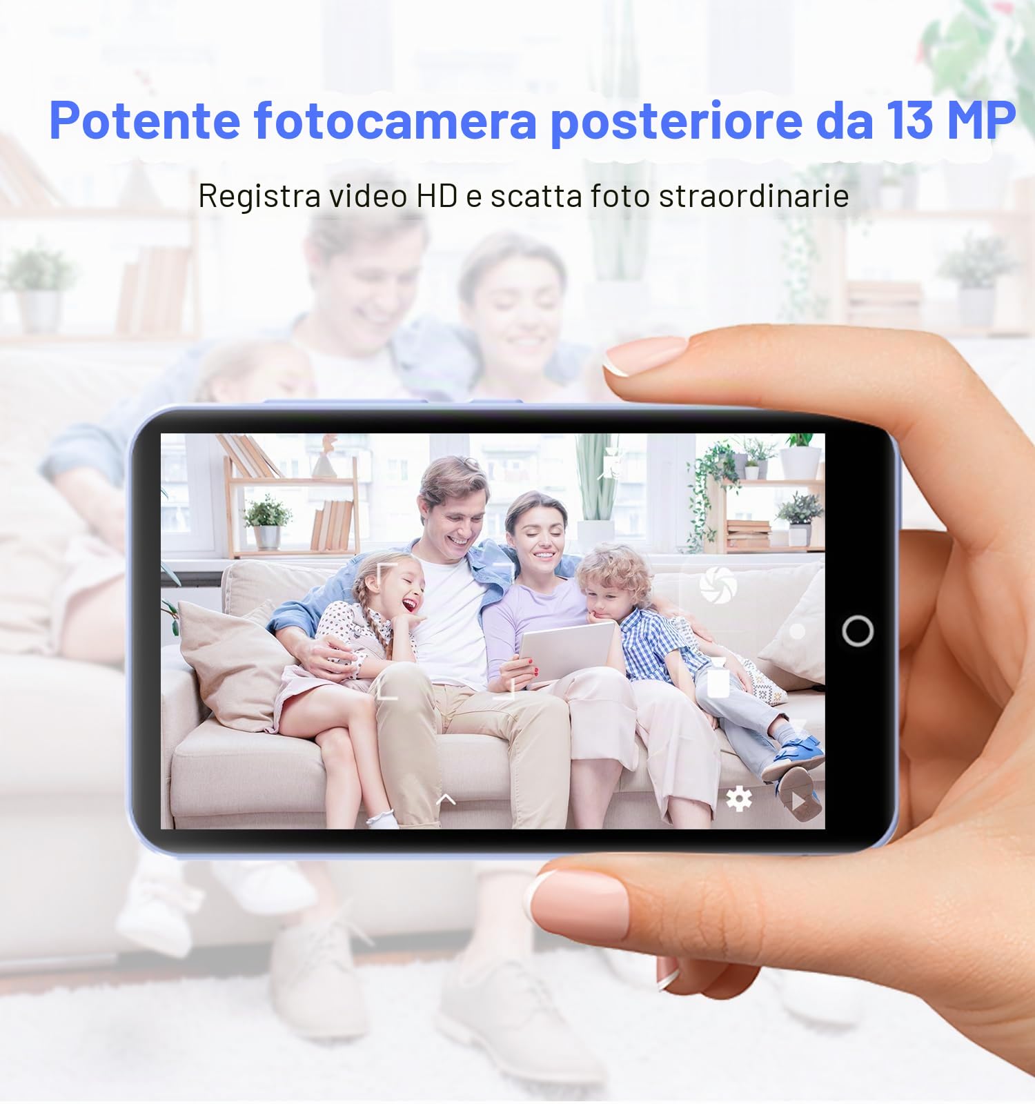 Lettore MP3 con Bluetooth e WiFi, Lettori MP3 e MP4 da 80 GB con Fotocamera, Lettore Musicale Android con Spotify, Amazon Music, Deezer, Audible, Lettore Musicale HiFi con Schermo Touch da 4,02