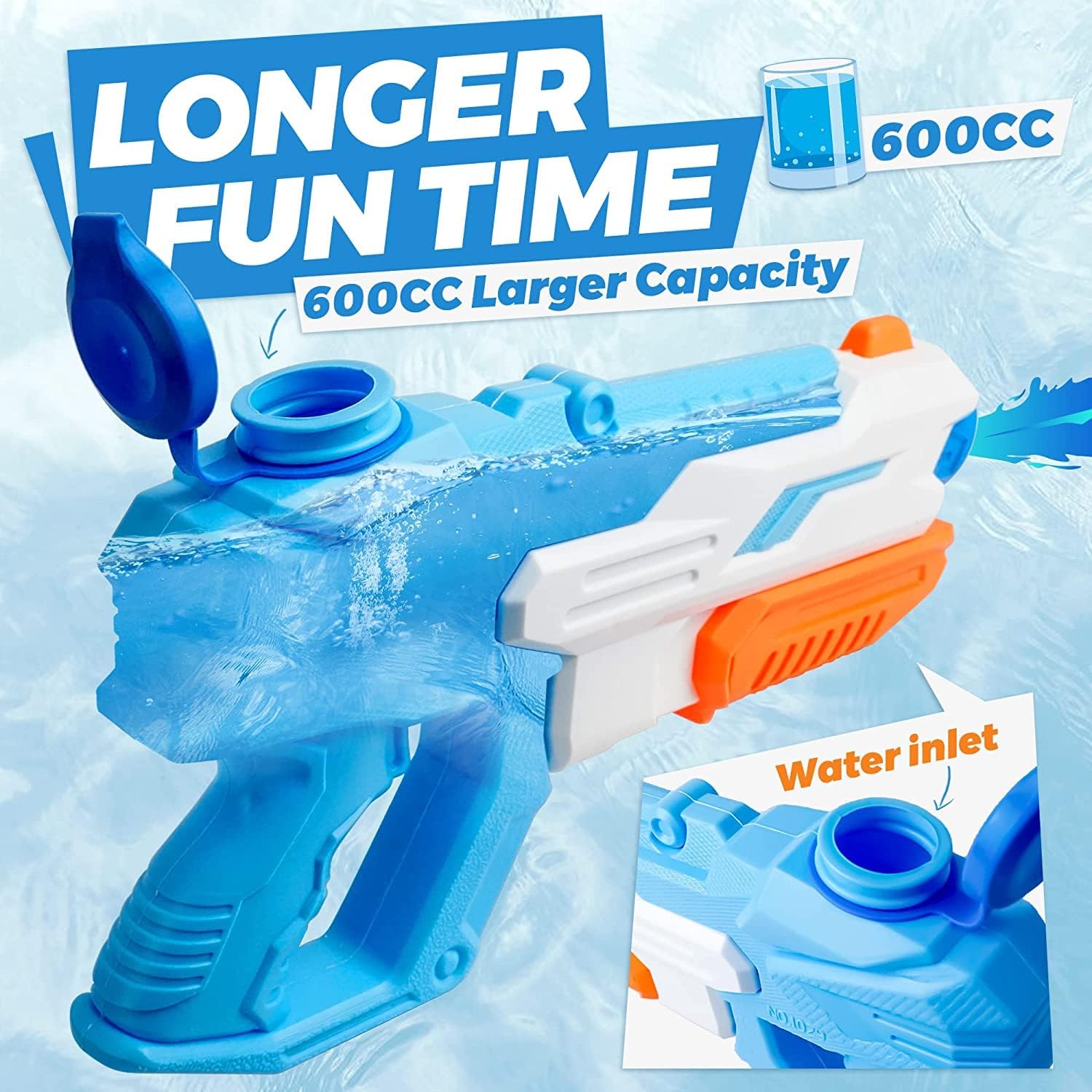 2 Pack Water Gun Set for Kids and Adults, Super Water Gun 600ml Large Capacity, 35 FT Long Range, Pool Beach Powerful Water Toys