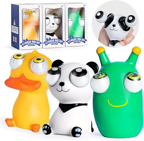 Panda, pato y gusano, 3 piezas, juguete para apretar y aliviar el estrés para niños, juguetes creativos para niños mayores de 3 años, regalo para
