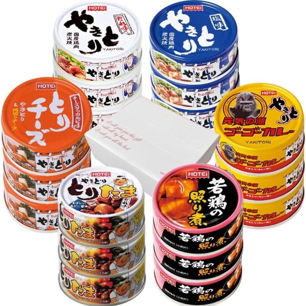 Amazon.co.jp: ホテイ やきとり 缶詰 6種18缶 詰め合わせ玉子 辛さ