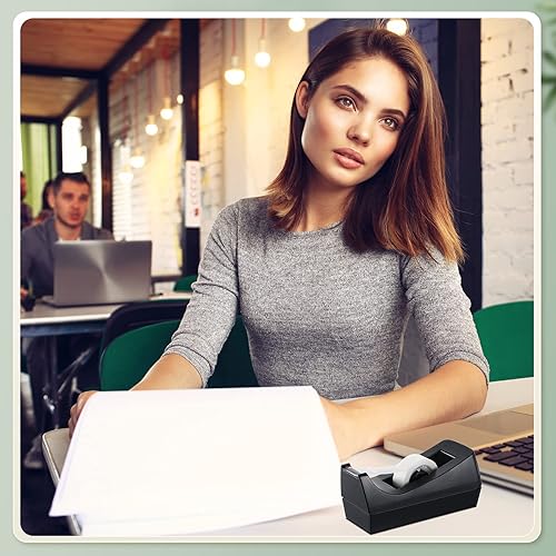 Miniatura 6 de Escritorio dispensador de cinta con 12 rollos de cinta pequeña transparente, repuestos de embalaje invisibles para envolver regalos, suministros