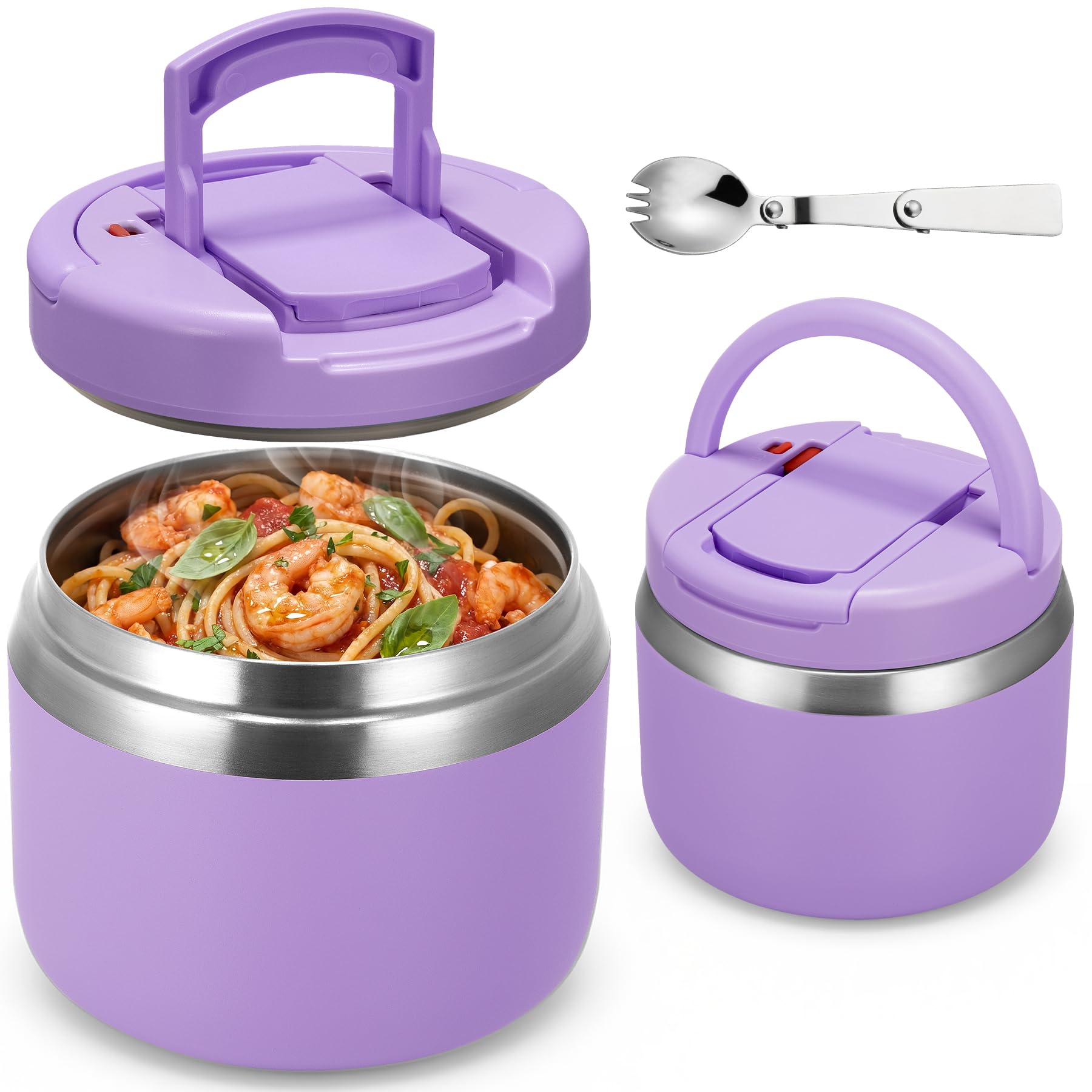 14oz Vacuum Insulated Food Jar with Spoon Buckle Lid, Kids Soup Thermo for Hot Food Wide…