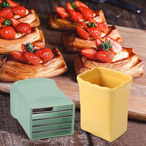 Vista 6 de 3Pcs Strawberry Slicer Cup：Fruit Slicer Cup for Strawberry Egg Banana Mushroom Cucumber Kiwi and Veggie Salad Speed Cutter the Kitchen Portable 3