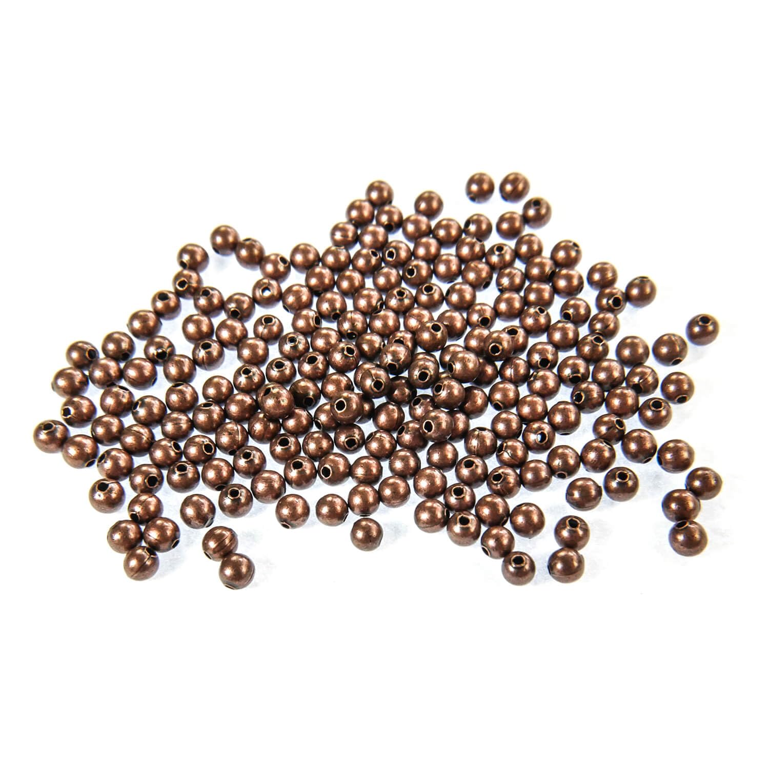 PotomacBeads Athenacast Metal Beads Round Seamless 2mm - Antique Copper Plated | Pack of 200