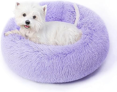 Miniatura 7 de Cama calmante para perros y gatos para gatos de interior, tamaño mediano, lavable, antideslizante, contra la ansiedad, camas tipo dona para perros
