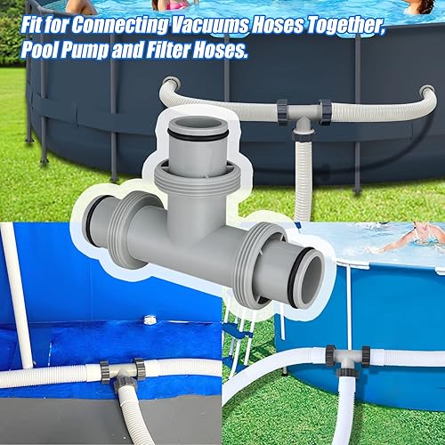 Miniatura 3 de Conector de manguera de bomba de filtro, adaptador de manguera de piscina de 1.5 a 1.5 pulgadas para bombas de filtro y manguera de piscina sobre el