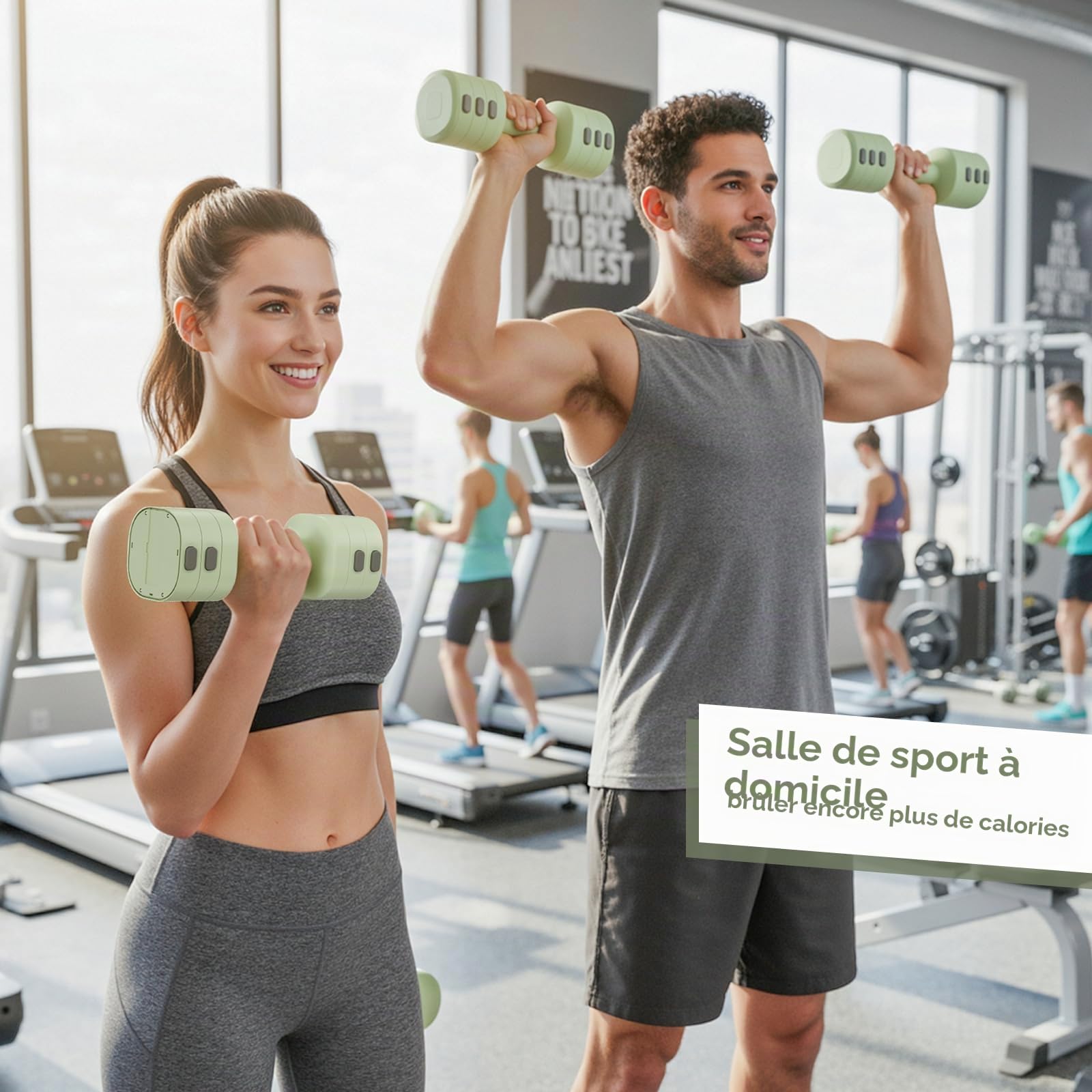 Lot de 2 haltères réglables pour femme de 1 à 5 kg - 4 en 1 - Pour homme et femme - Pour la salle de sport à la maison, la musculation à la maison