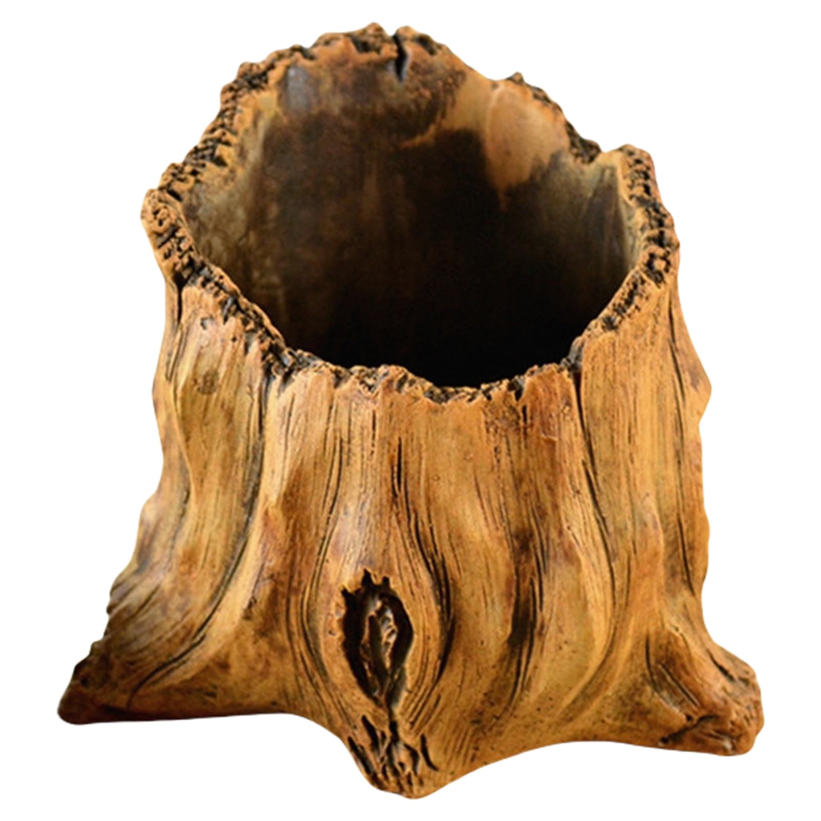 Decorative Cement Flowerpot with Natural Wood Roots for Bonsai and Lovers Aesthetic Indoor Outdoor Flowerpot