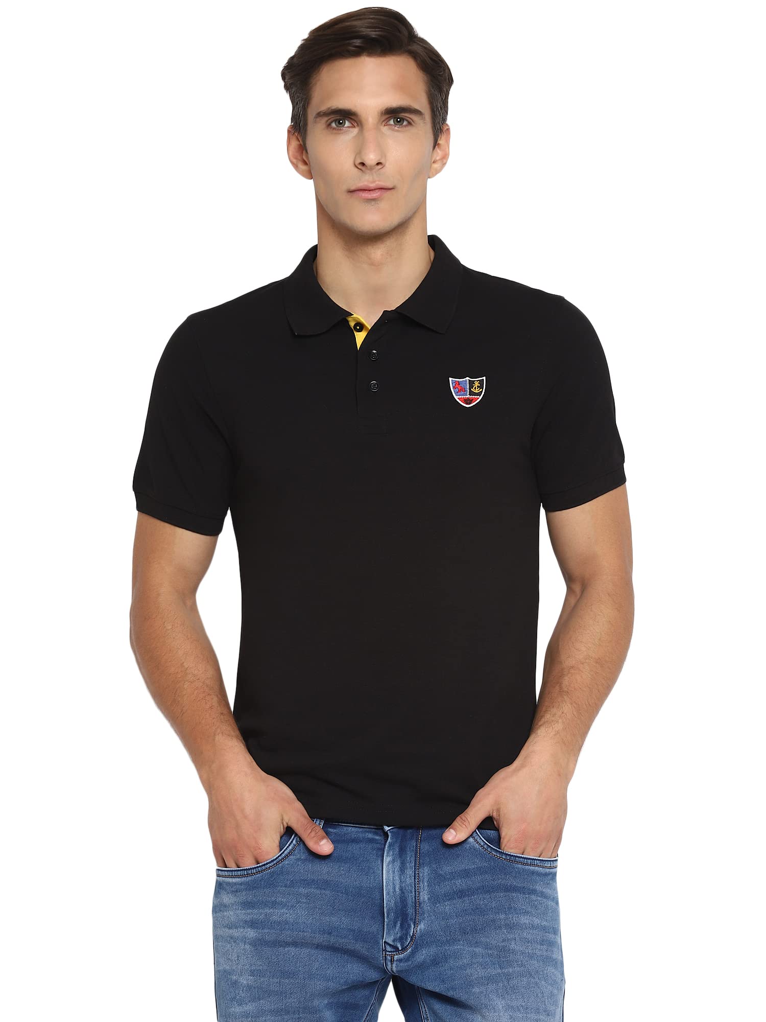 deniklo Men's Cotton Rich Half Sleeve Regular Fit Solid Polo T-Shirt | Collar Polo Tshirts | Half Sleeves | Plain-Regular Fit | Polo Neck Half Sleeve Solid Casual T-Shirt (Available in Plus Size)-picture-54