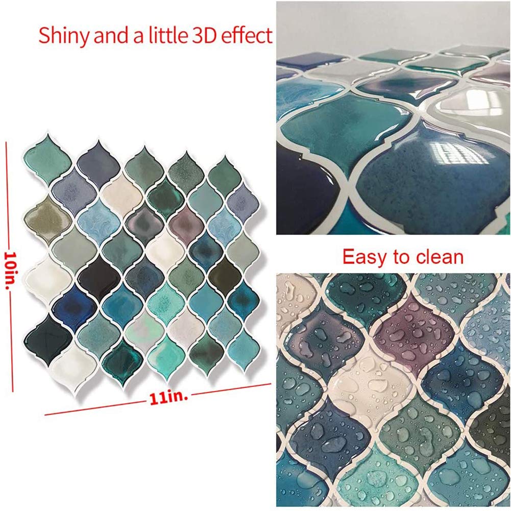 Naklejka na płytki mozaikowe 3D, samoprzylepna wodoodporna olejoodporna DIY odklej i klej mozaika z tyłu - DIY płytki naklejki winylowe, do mebli ściennych A, 15 szt.)