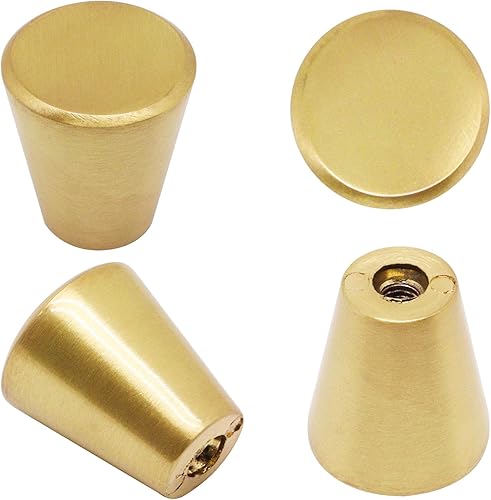 Miniatura 4 de Pomos dorados para gabinete, pomos de cajón de 34 pulgadas, pomos de cajón de cono dorado cepillado, manijas de cajón para cocina, armario, armario