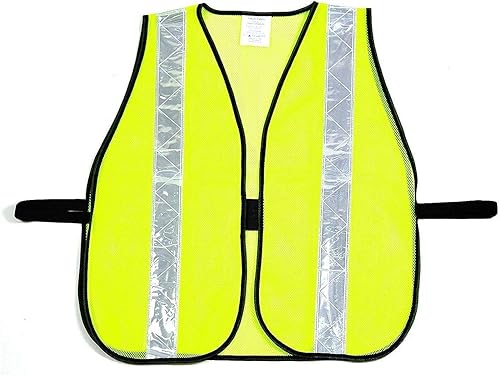 RK Breakaway - Chaleco de seguridad con rayas reflectantes y bolsillo de plástico transparente para identificación