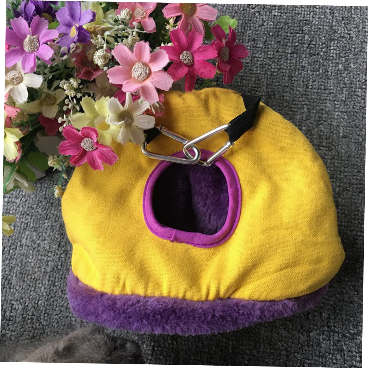FRCOLOR 3 Piezas Cama Cacatúa Cabaña De Pájaros Hamaca De Hámster Pájaro De Invierno Pájaro De Peluche Perico Cama De Ardilla Choza De Loros Muñecos Mantener Caliente Pájaro De Juguete