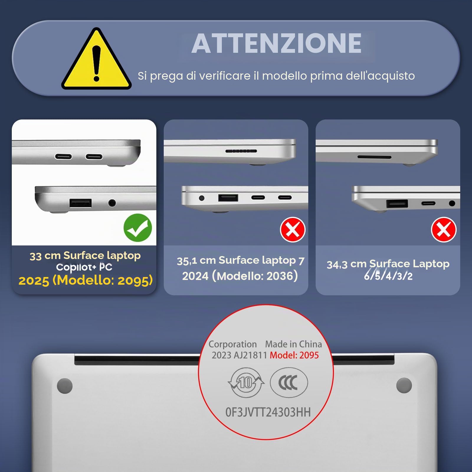 FINTIE Custodia Compatibile con Microsoft Surface Laptop 13 Pollici 2025 (Modello: 2095) & Surface Laptop for Business 13 Pollici 2026, Cover Leggera Sottile e Rigida Case, Trasparente Glittering