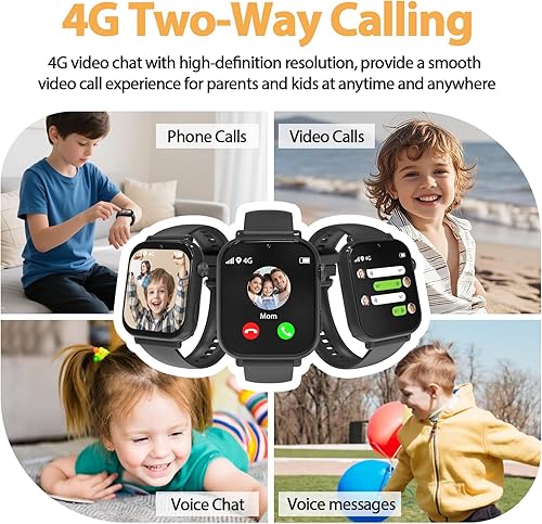 Miniatura 2 de AXYWINBO Reloj Inteligente para Niños y Niñas 4g GPS Llamada Texto - Reloj Inteligente para Niños Juego Cámara Podómetro Despertador Calculadora -