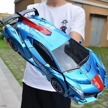 Transforming Robot Remote Control Car, One Button Transforming RC Car, 360  Rotating Stunt RC Sports Car Charging LED Light with 1/12 Gesture Induction 2.4G USB