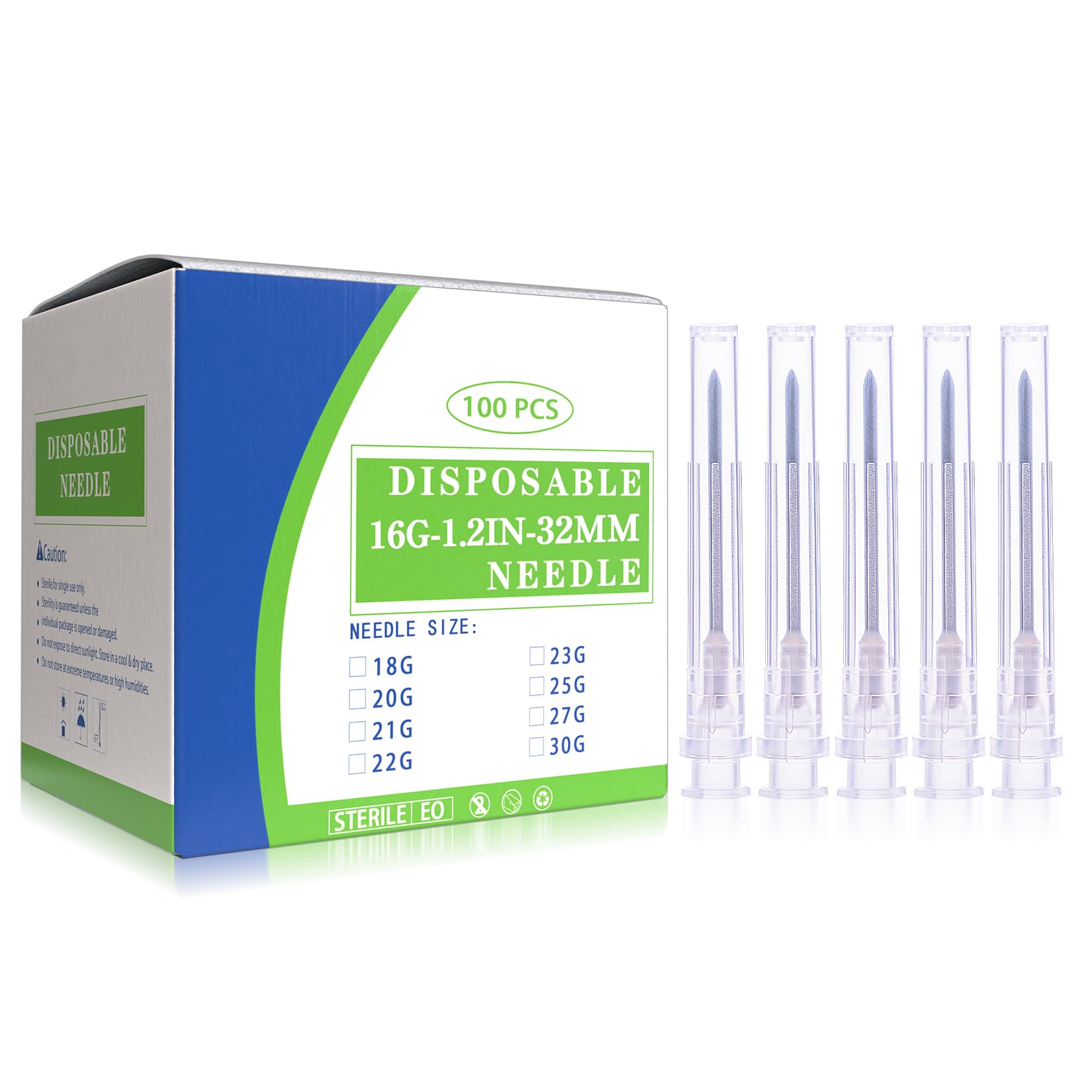 16G Needle 1.2 Inch Luer Lock 16 Gauge Needles Dispensing Accessories, Box of 100