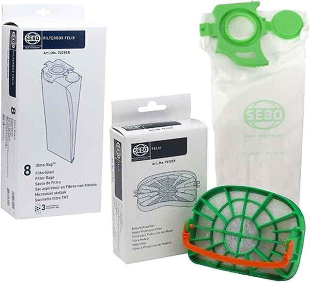 SEBO Felix & Dart 1 2 Genuine Vacuum Cleaner Bags & Motor Filter Set