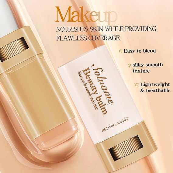 Foundation Stick Beauty Balm Serum Boosted Skin Tint Moisturizing Serum Contour Balm Makeup Suitable for All Skin Tones Create a Natural, Flawless Makeup Skin Tint Stick,03 2pcs
