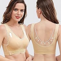 Vista 4 de Kendally - Brasier Kendally para mujeres mayores, Kendally, cómodo brasier con corsé frontal cruzado y hebilla lateral